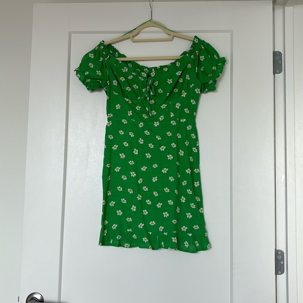 Green floral sundress